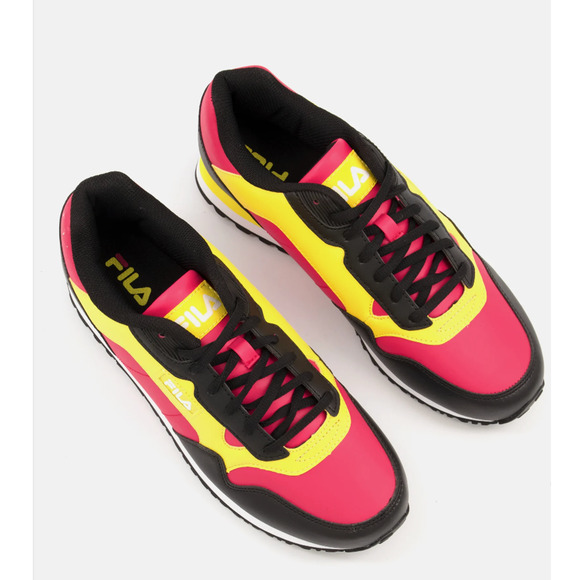 Fila Cress Color Block Red Black Yellow Size 12.5 Kids Gym Shoe Sneakers NEW - Picture 2 of 5